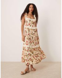 ASOS - Lace Insert Ruffle Tiered Swing Maxi Dress - Lyst