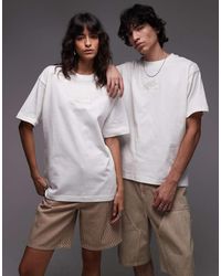 Vans - Camiseta De Corte Suelto Con Recuadro Del Logo En El Mismo Tono En El Centro De - Lyst