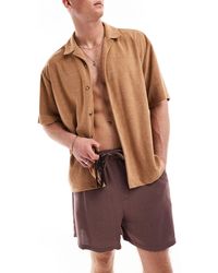 ASOS - Short Sleeve Oversized Revere Towelling Shirt - Lyst