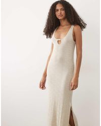 Mango - Teen Knit Maxi Dress With Beading - Lyst
