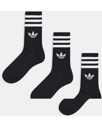 adidas Originals - Adicolor Trefoil 3 Pack Crew Socks - Lyst