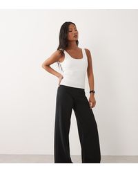 4505 - Pantalones De Danza Negros De Pernera Ancha Y Talle Alto De Tejido Suave Icon De Petite - Lyst