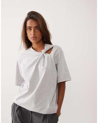 ASOS - Oversized Short Sleeve T-shirt With Knot Detail - Lyst