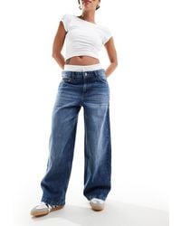Bershka - Jeans a fondo ampio con elastico - Lyst