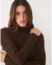 Threadbare - High Neck Long Sleeve Knit Top - Lyst
