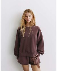 Pull&Bear - Round Neck Stwd Sweatshirt - Lyst