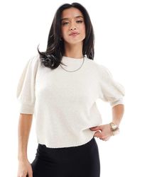 Vero Moda - Knitted Puff Sleeve T-Shirt - Lyst