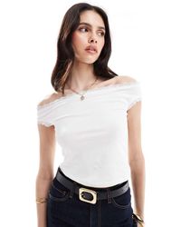 ASOS - Bardot-Top Met Kanten Rand - Lyst