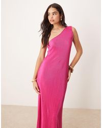Vila - Plisse One Shoulder Sleeveless Maxi Dress - Lyst