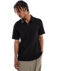 Jack & Jones - Textured Zip Polo - Lyst