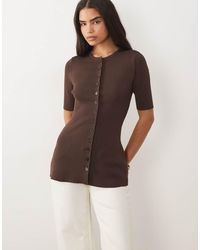 Pretty Lavish - Lilah Knit Scoop Neck Longline Top - Lyst