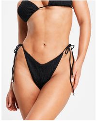 South Beach - Exclusive Mix And Match Crinkle String Tie Up Bikini Bottom - Lyst