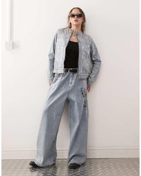 Ed Hardy - Skull Meteallic Denim Jeans - Lyst