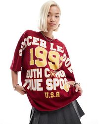 Collusion - Oversized T-Shirt With Soccer League 93 Graphic - Lyst