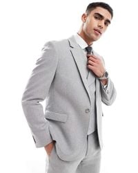 ASOS - Giacca Da Abito Skinny Fit Doppiopetto Grigia - Lyst