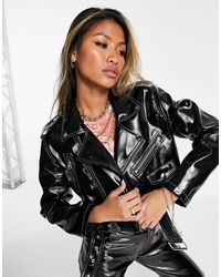 vinyl cropped jacket