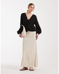 ASOS - Linen Look Bias Cut Midaxi Skirt - Lyst
