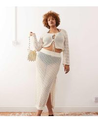 Noisy May - Crochet Tie Detail Maxi Skirt Co-ord - Lyst