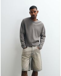 Cotton On - Crop top texturé à manches longues en tissu gaufré - taupe ardoise - Lyst