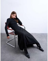 TOPSHOP - Maxi Jurk Met Lange Mouwen, A-Lijn En Lage Ronde Achterkant - Lyst