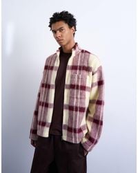 TOPMAN - Wool Mix Brushed Funnel Jacket - Lyst