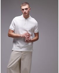 Tommy Hilfiger - Polo en tissu gaufré avec inscription logo - cassé - Lyst