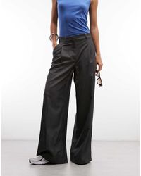 Monki - High Waist Wide Leg Tailored Trousers - Lyst