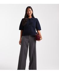 Vero Moda - Pantalones De Vestir Gris Oscuro Jaspeado De Corte Recto Con Raya Delantera De - Lyst