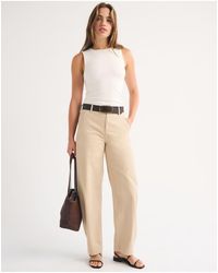 Abercrombie & Fitch - 100% Cotton High Rise Chino Barrel Pant - Lyst