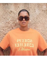 ASOS - Asos Design Curve Boxy T-shirt With Puerto Vallarta Embroidery - Lyst