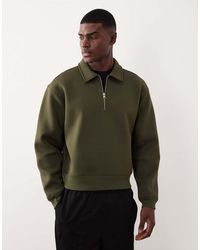 ASOS - Heavyweight Boxy Relaxed Quarter Zip Sweatshirt With Collar - Lyst