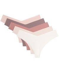 Oysho - 5 Invisible Polyamide Blend Thongs - Lyst