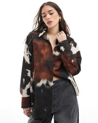 ASOS - Camicia Oversize Con Stampa Pezzata - Lyst