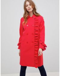 ASOS Cappotto accoppiato con volant - Rosso