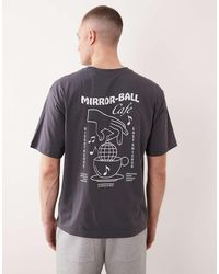 Only & Sons - Oversized Fit T-Shirt With Mirror-Ball Cafe Back Print - Lyst