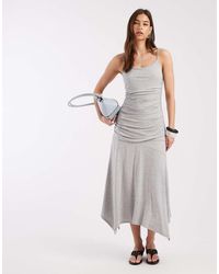 laagam - Lume Asymmetric Slinky Midi Dress - Lyst