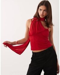 ASOS - Stretch Chiffon Scarf Wrap Top - Lyst