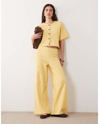 Miss Selfridge - Wide Leg Soft Rib Trouser Co-ord - Lyst