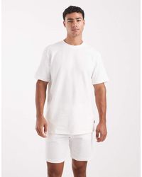 Only & Sons - Camiseta Blanca De Manga Corta De Tejido Gofrado De (Parte De Un Conjunto)-Blanco - Lyst