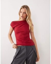 Mango - Cotton Mix Asymmetric T-Shirt - Lyst