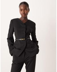 ASOS - Tailored High Break Ponte Blazer With Belt Suit - Lyst