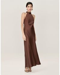 OMNES - Dresses Seychelles Halter Neck Satin Midi Dress - Lyst