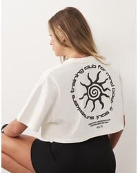 4505 - Heavyweight Cotton Cropped T-shirt With Back Print - Lyst