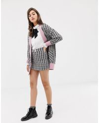 Sister Jane Mini Skirt With Embellished Bow In Tweed Co-ord - Multicolour