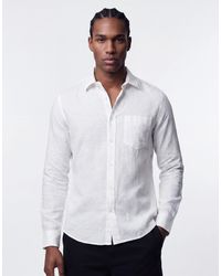 Only & Sons - Regular Fit Linen Mix Long Sleeve Shirt - Lyst