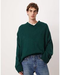 ASOS - Pull coupe carrée ultra oversize en maille avec col v - Lyst