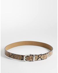 Obey - Snake Print Classic Leather Belt - Lyst