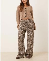 Mango - – straight jeans aus 100% baumwolle mit leopardenmuster - Lyst