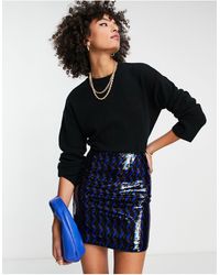 & Other Stories - Minifalda azul y negra con diseño geométrico - Lyst