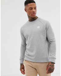 adidas Originals Cotton Essentials Sweatshirt Small Logo in Black for Men -  Lyst